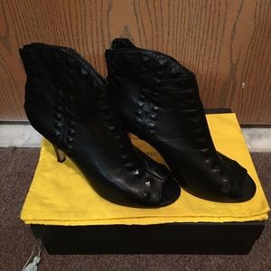 Bootie peep toe sandals butter soft leather